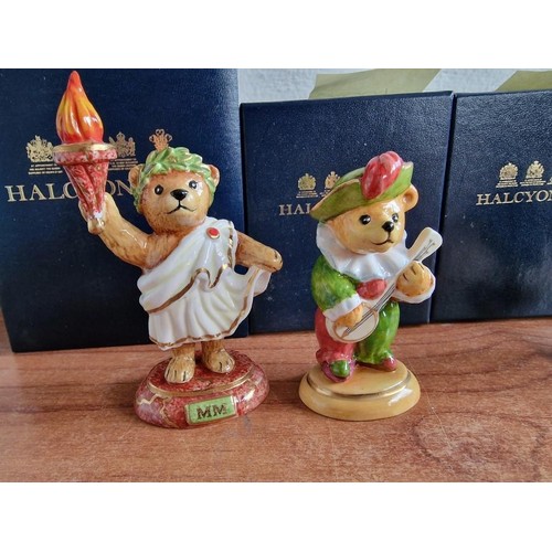 70B - Collection of 23 x Halcyon Days Annual 'Teddy of the Year' Hand Painted Porcelain Figurines; Consecu... 