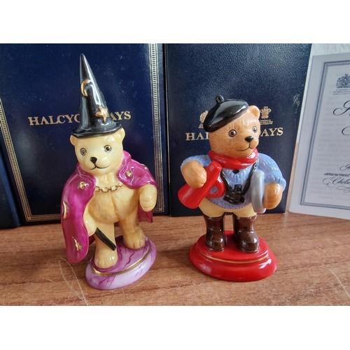 70B - Collection of 23 x Halcyon Days Annual 'Teddy of the Year' Hand Painted Porcelain Figurines; Consecu... 