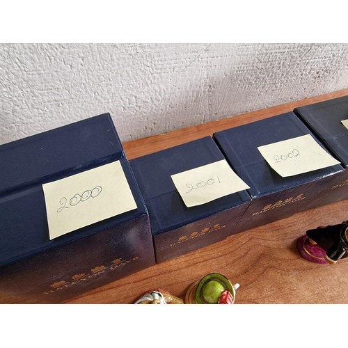 70B - Collection of 23 x Halcyon Days Annual 'Teddy of the Year' Hand Painted Porcelain Figurines; Consecu... 