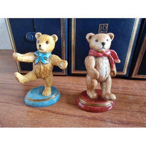 70B - Collection of 23 x Halcyon Days Annual 'Teddy of the Year' Hand Painted Porcelain Figurines; Consecu... 