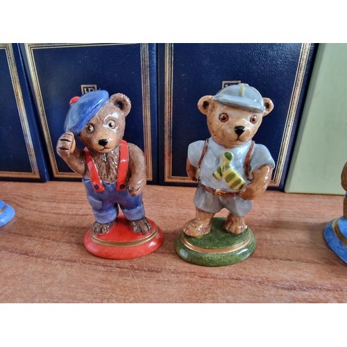 70B - Collection of 23 x Halcyon Days Annual 'Teddy of the Year' Hand Painted Porcelain Figurines; Consecu... 