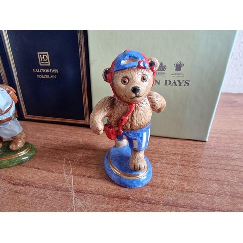 70B - Collection of 23 x Halcyon Days Annual 'Teddy of the Year' Hand Painted Porcelain Figurines; Consecu... 