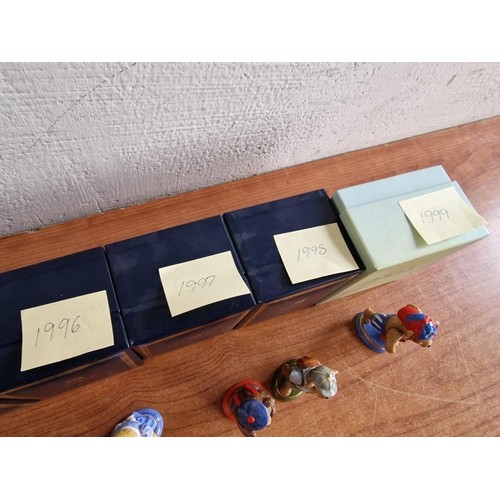 70B - Collection of 23 x Halcyon Days Annual 'Teddy of the Year' Hand Painted Porcelain Figurines; Consecu... 