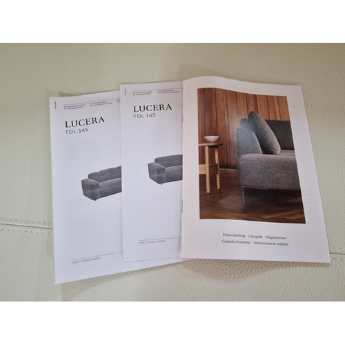 100B - 2 x Flexlux 'Lucera' White Leather 3-Seater Sofas; Modern Design & Super Comfortable High-Quality Se... 