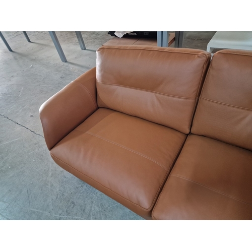 100C - Flexflux 'Glow' L-Shaped Corner Sofa / Chaise Sofa in Old Chestnut Brown Colour Genuine Leather Over... 