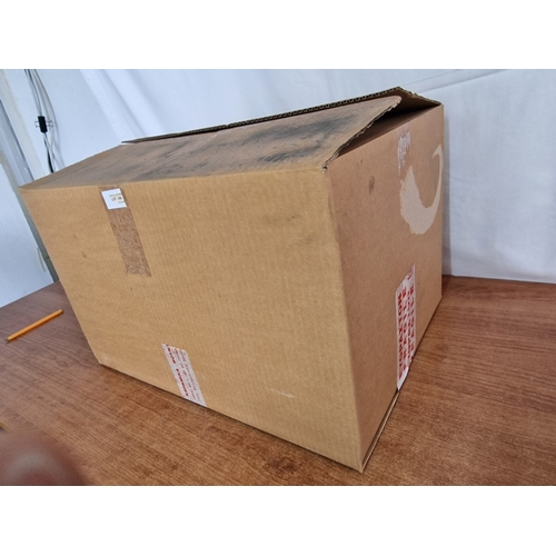 98 - Box of 30 x 'Cup of Pythagoras', Decorative Black Porcelain White Goblets with Gold Tone Greek Decor... 