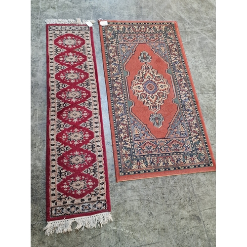 617D - Carpet and Runner, in Traditional Patterns, (Largest Approx. 60 x 114cm), (2)