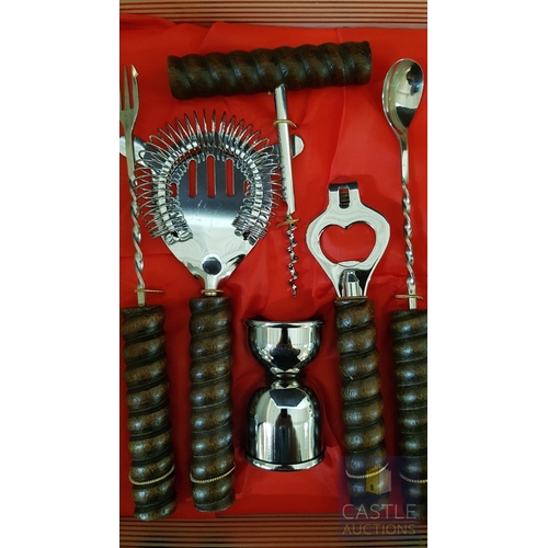 620D - Retro Bar Set: Barista and Bartender Set in a Decorative Box-Shaped Book.