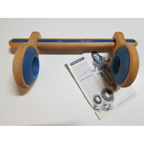 632D - Gym Accessories; Wooden Pelvic Correction Device and Pair of 2kg (Each) Vinyl Dumbbells, 2x Exercise... 