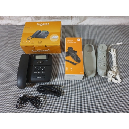644D - 'Gigaset' Corded Analog Telephone, Together With A 'General Electric' Slim Corded Telephone. (2)