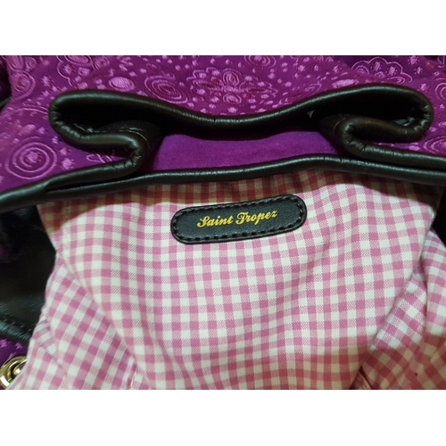 653D - French Luxury Brigitte Bardot BB Lancel Fuchsia in Velvet Handbag/Crossbody Bag, Model: BB Bucket Ba... 