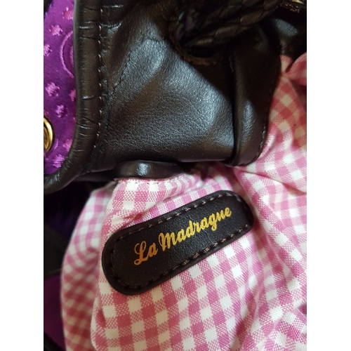 653D - French Luxury Brigitte Bardot BB Lancel Fuchsia in Velvet Handbag/Crossbody Bag, Model: BB Bucket Ba... 