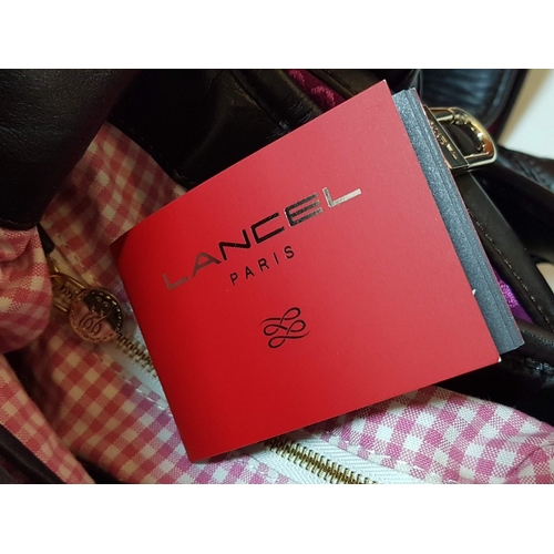 653D - French Luxury Brigitte Bardot BB Lancel Fuchsia in Velvet Handbag/Crossbody Bag, Model: BB Bucket Ba... 