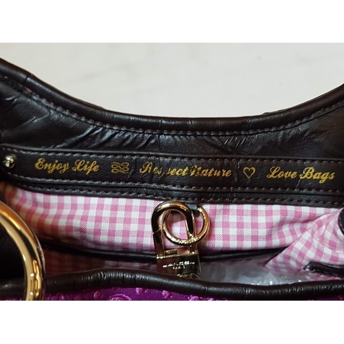 653D - French Luxury Brigitte Bardot BB Lancel Fuchsia in Velvet Handbag/Crossbody Bag, Model: BB Bucket Ba... 