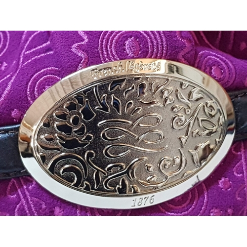 653D - French Luxury Brigitte Bardot BB Lancel Fuchsia in Velvet Handbag/Crossbody Bag, Model: BB Bucket Ba... 