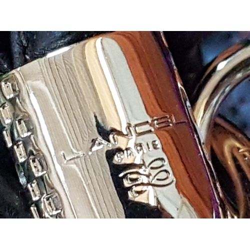 653D - French Luxury Brigitte Bardot BB Lancel Fuchsia in Velvet Handbag/Crossbody Bag, Model: BB Bucket Ba... 