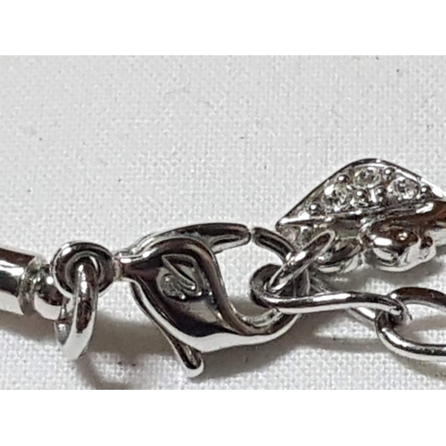 663D - Impressive Swarovski (Hallmark) Crystal And Enamel Pendant on Leather Rope.