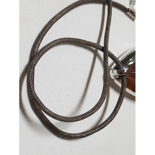 663D - Impressive Swarovski (Hallmark) Crystal And Enamel Pendant on Leather Rope.