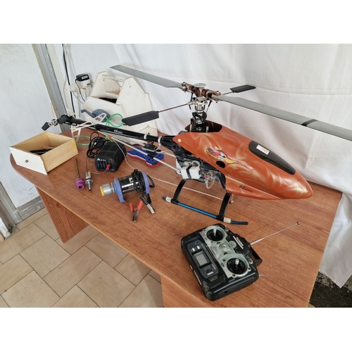669D - Radio Controlled Nitro Helicopter, Together with Remote Control (T6EXHP Computerized Helicopter Syst... 