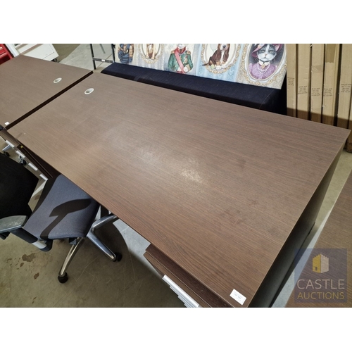 682D - Modern Wenge Colour Rectangular Office Desk, Together with 4-Drawer Pedestal / Drawer Unit and Black... 