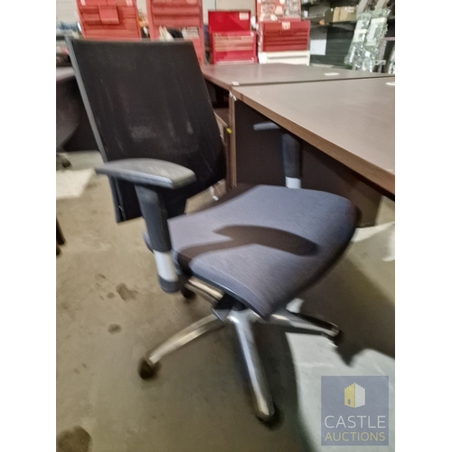 682D - Modern Wenge Colour Rectangular Office Desk, Together with 4-Drawer Pedestal / Drawer Unit and Black... 