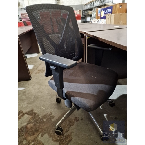 684D - Modern Wenge Colour Rectangular Office Desk, Together with 4-Drawer Pedestal / Drawer Unit and Black... 