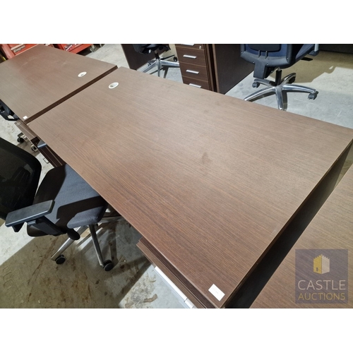 686D - Modern Wenge Colour Rectangular Office Desk, Together with 4-Drawer Pedestal / Drawer Unit and Black... 
