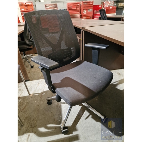 687D - Modern Wenge Colour Rectangular Office Desk, Together with 4-Drawer Pedestal / Drawer Unit and Black... 