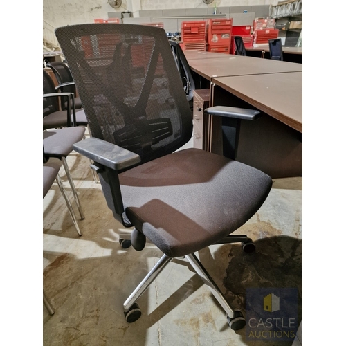 688D - Modern Wenge Colour Rectangular Office Desk, Together with 4-Drawer Pedestal / Drawer Unit and Black... 