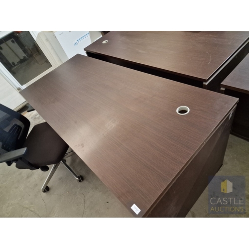 693D - Modern Wenge Colour Rectangular Office Desk, Together Black Colour Office Chair, (Approx. 180 x 80cm... 