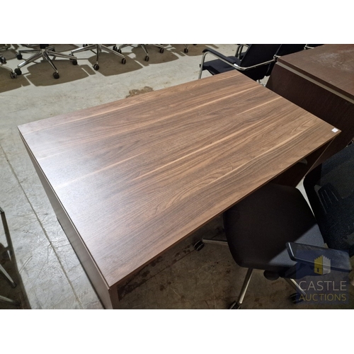 694D - Modern Walnut Colour Rectangular Office Desk, Together with Black Colour Office Chair, (Approx. 140 ... 