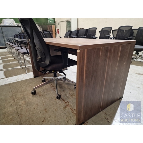 694D - Modern Walnut Colour Rectangular Office Desk, Together with Black Colour Office Chair, (Approx. 140 ... 