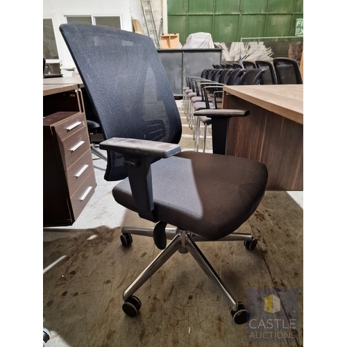 694D - Modern Walnut Colour Rectangular Office Desk, Together with Black Colour Office Chair, (Approx. 140 ... 