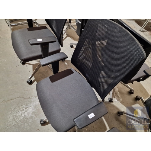 698D - Black Colour Office Swivel Chair (Fabric Seat with Mesh Back Rets), with Adjustable Height, Angle & ... 