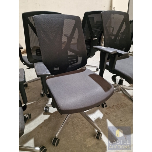 701D - Black Colour Office Swivel Chair (Fabric Seat with Mesh Back Rets), with Adjustable Height, Angle & ... 