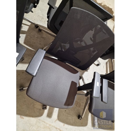 701D - Black Colour Office Swivel Chair (Fabric Seat with Mesh Back Rets), with Adjustable Height, Angle & ... 