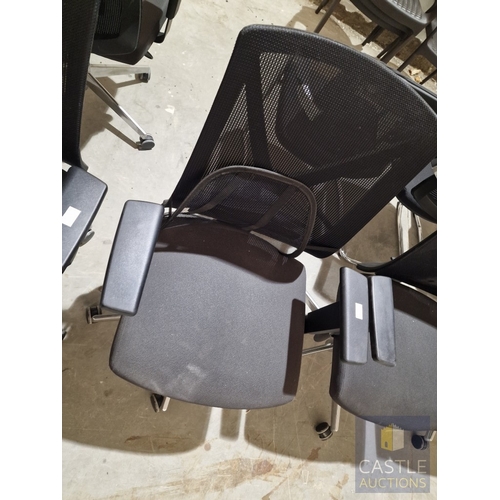 703D - Black Colour Office Swivel Chair (Fabric Seat with Mesh Back Rets), with Adjustable Height, Angle & ... 