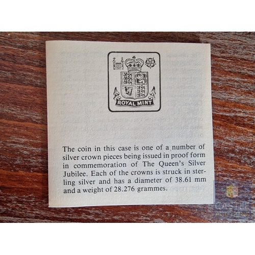 165 - 2 x Mauritius (1977) Sterling Silver Proof Crown Coins (25 Pence), to Commemorate the Queen's Silver... 