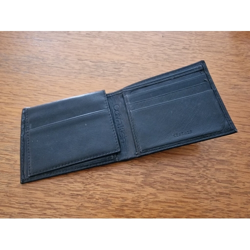 626B - Calvin Klein Black Leather Bi-Fold Wallet