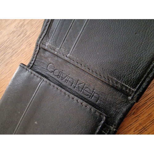 626B - Calvin Klein Black Leather Bi-Fold Wallet