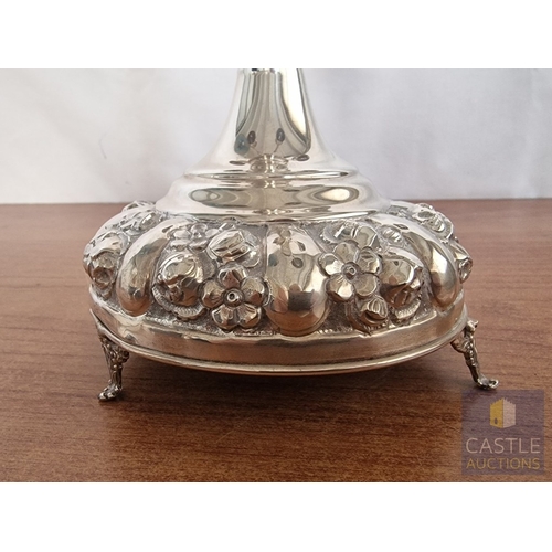 102 - Beautiful Baroque Style Cypriot Silver 5-Arm / 5-Candle Candelabra with Central Column and 4 Branchi... 