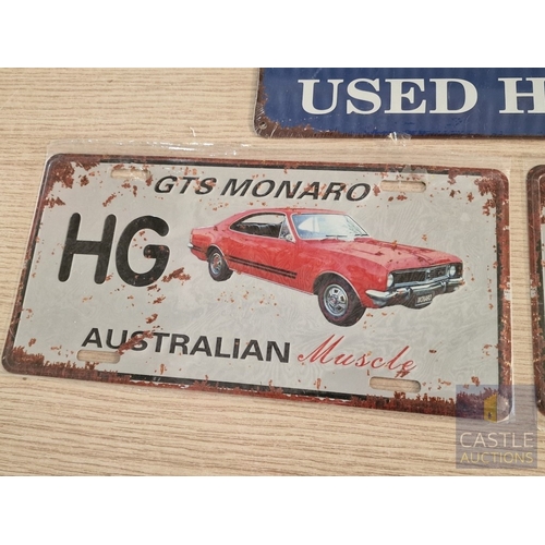 74 - 3 x Reproduction Pressed Metal Vintage Style Ford Advertising Signs, (Approx. Max. 30 x 20cm), (3)