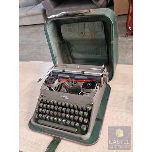 76 - Vintage 'Hermes 2000' Portable Typewriter in Carry Case