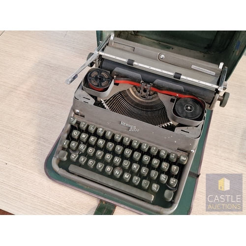 76 - Vintage 'Hermes 2000' Portable Typewriter in Carry Case