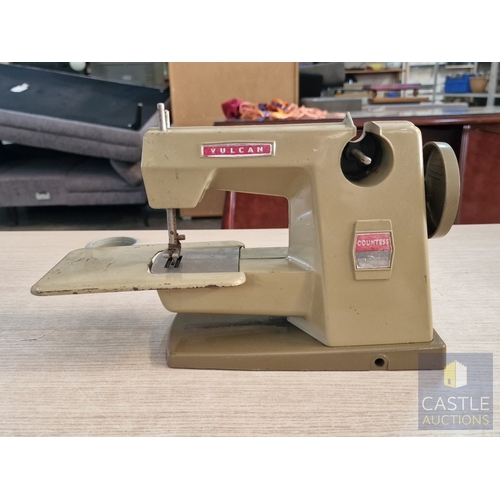 77 - 2 x Vintage Small Manual Wind Sewing Machines, Incl. Vulcan Countess (Made in England), (2)