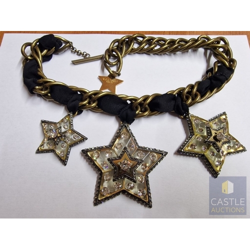 47 - LANVIN Paris, 'Altair Star Necklace', a Striking Piece with 3 x Large Crystal Set Star Shaped Pendan... 