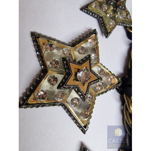 47 - LANVIN Paris, 'Altair Star Necklace', a Striking Piece with 3 x Large Crystal Set Star Shaped Pendan... 