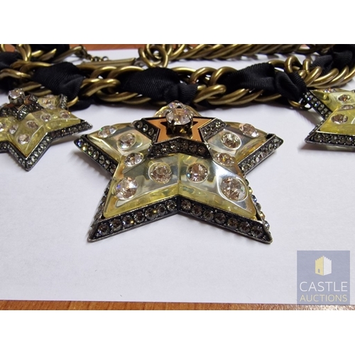 47 - LANVIN Paris, 'Altair Star Necklace', a Striking Piece with 3 x Large Crystal Set Star Shaped Pendan... 