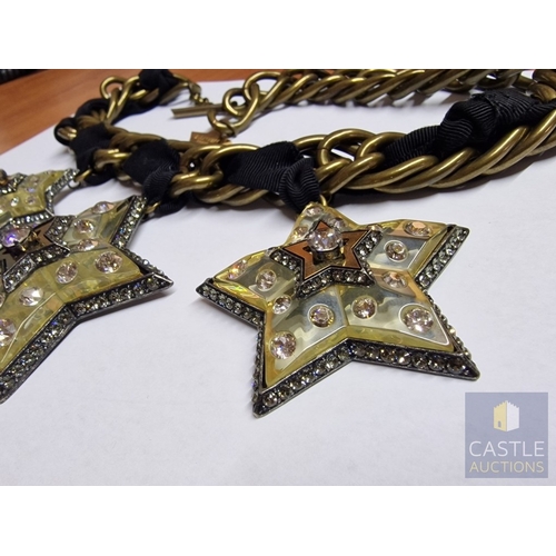 47 - LANVIN Paris, 'Altair Star Necklace', a Striking Piece with 3 x Large Crystal Set Star Shaped Pendan... 