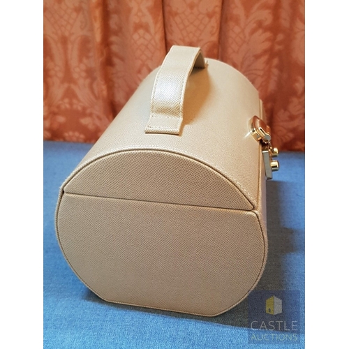 105 - ESTEE LAUDER Elegant Beige Jewelry Box, Trunk Style with Gold Tone Hardware and One Tray (Approx. 16... 